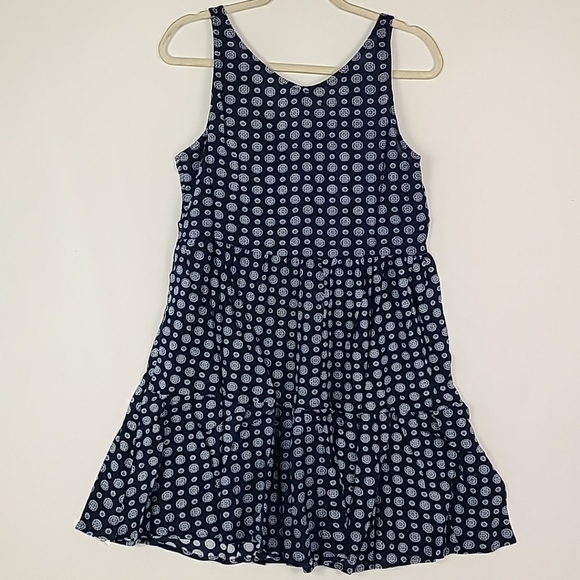 NEW Cozy Co Boho Anthro Geometric Navy BlueTiered Skirt Dress Size M NWT - Picture 8 of 8